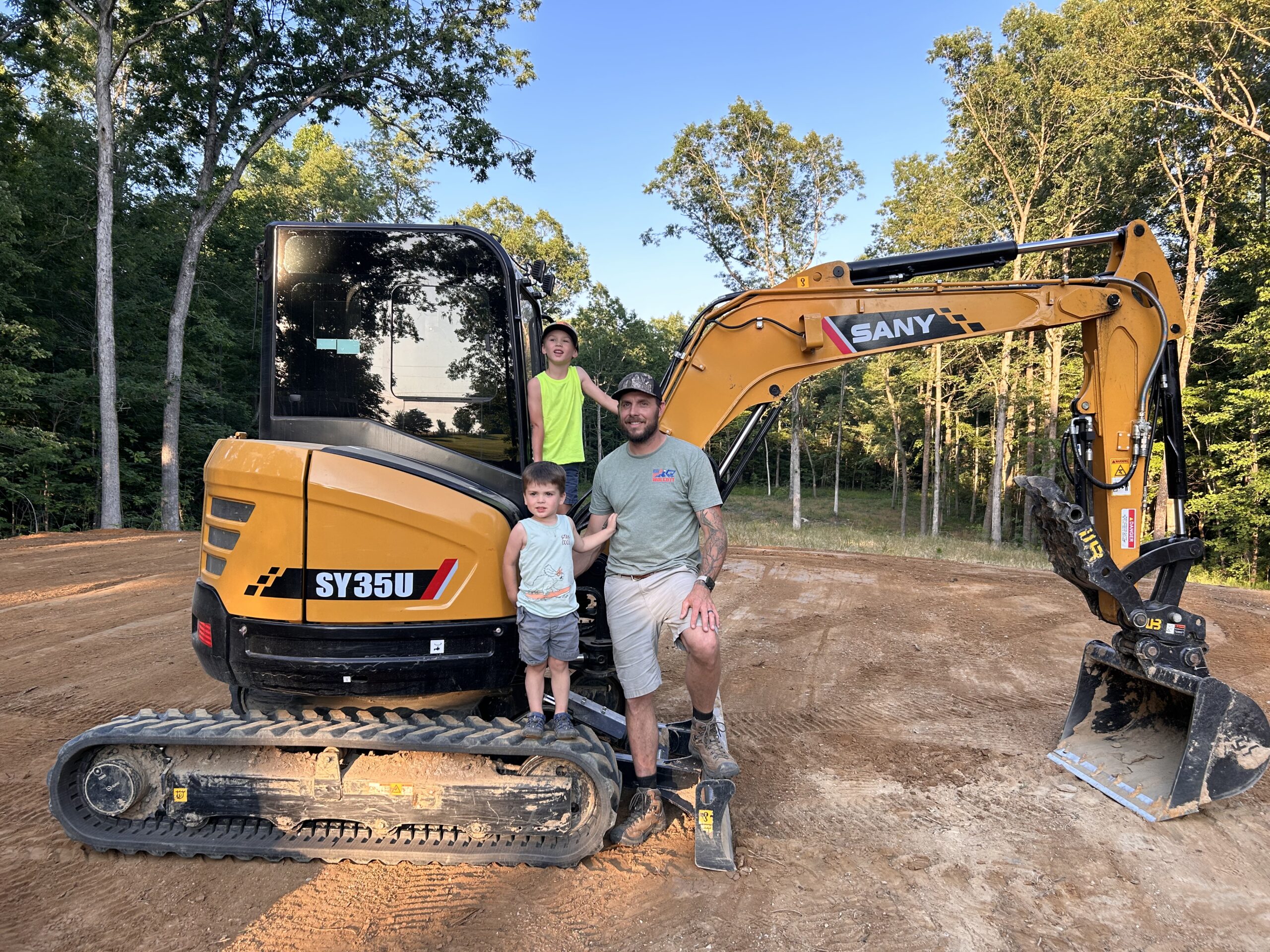 Wolcott owner with his children